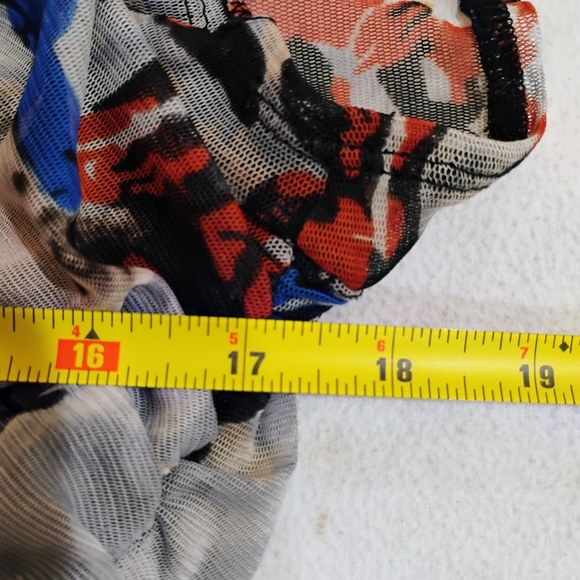 For Cynthia Artistic Print Blouse - Blue, Red, Yellow - Picture 6 of 7